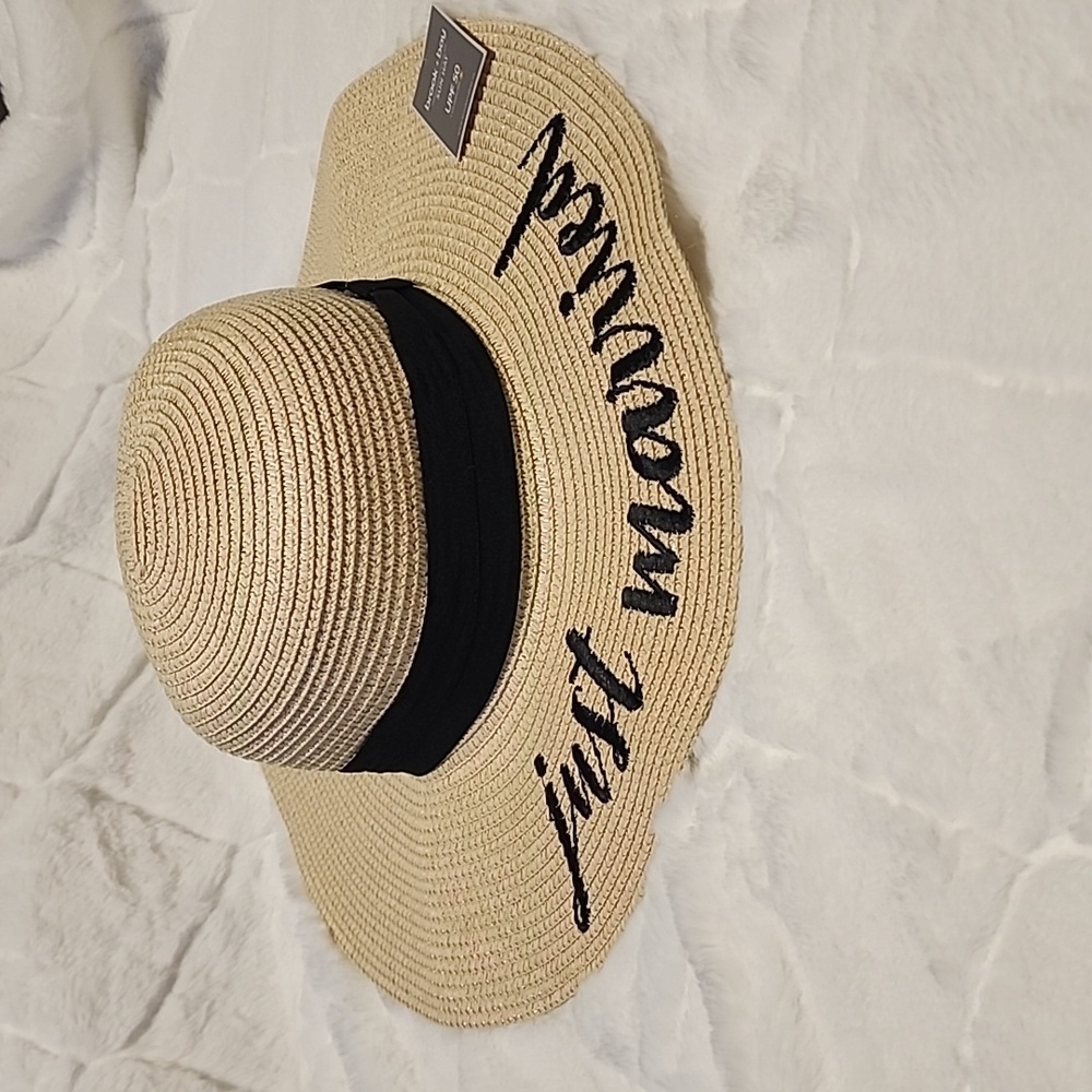 Brook + Bay "Just Married" Straw Hat- New With Tags